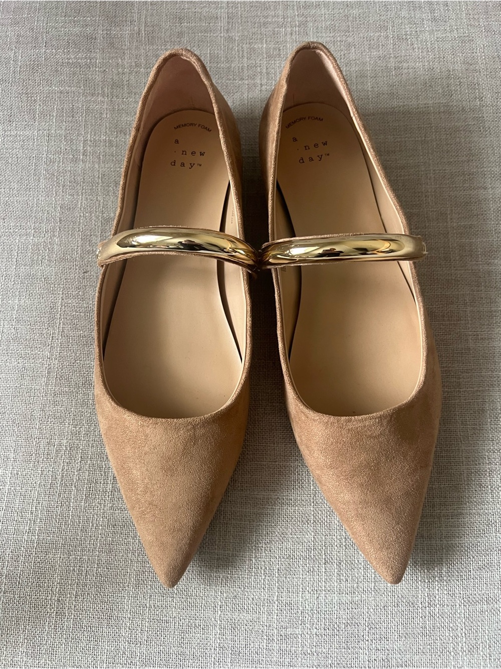 a new day Tan Mary Jane Flats, 7.5, good strap , careercore casual dressy